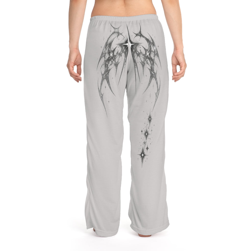 Women's Pajama Pants - Monochrome Celestial Wing Tattoo Print