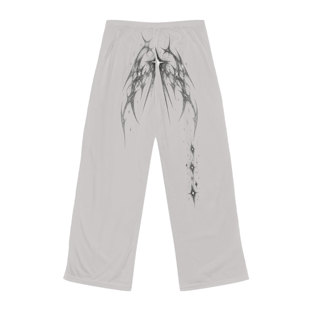 Women's Pajama Pants - Monochrome Celestial Wing Tattoo Print