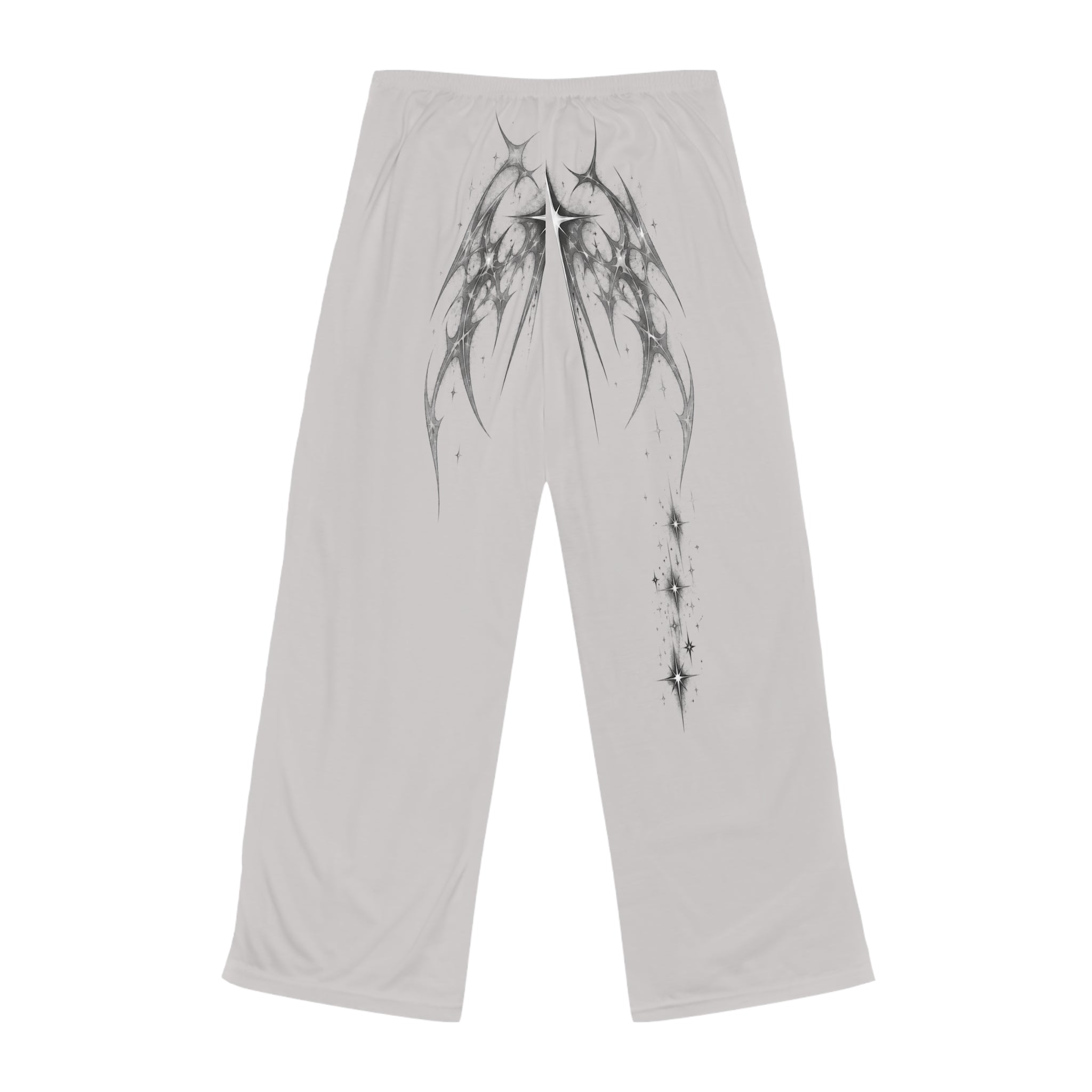 Women's Pajama Pants - Monochrome Celestial Wing Tattoo Print