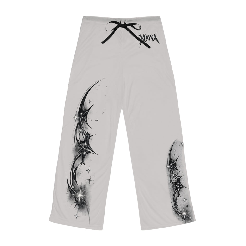 Women's Pajama Pants - Monochrome Celestial Wing Tattoo Print