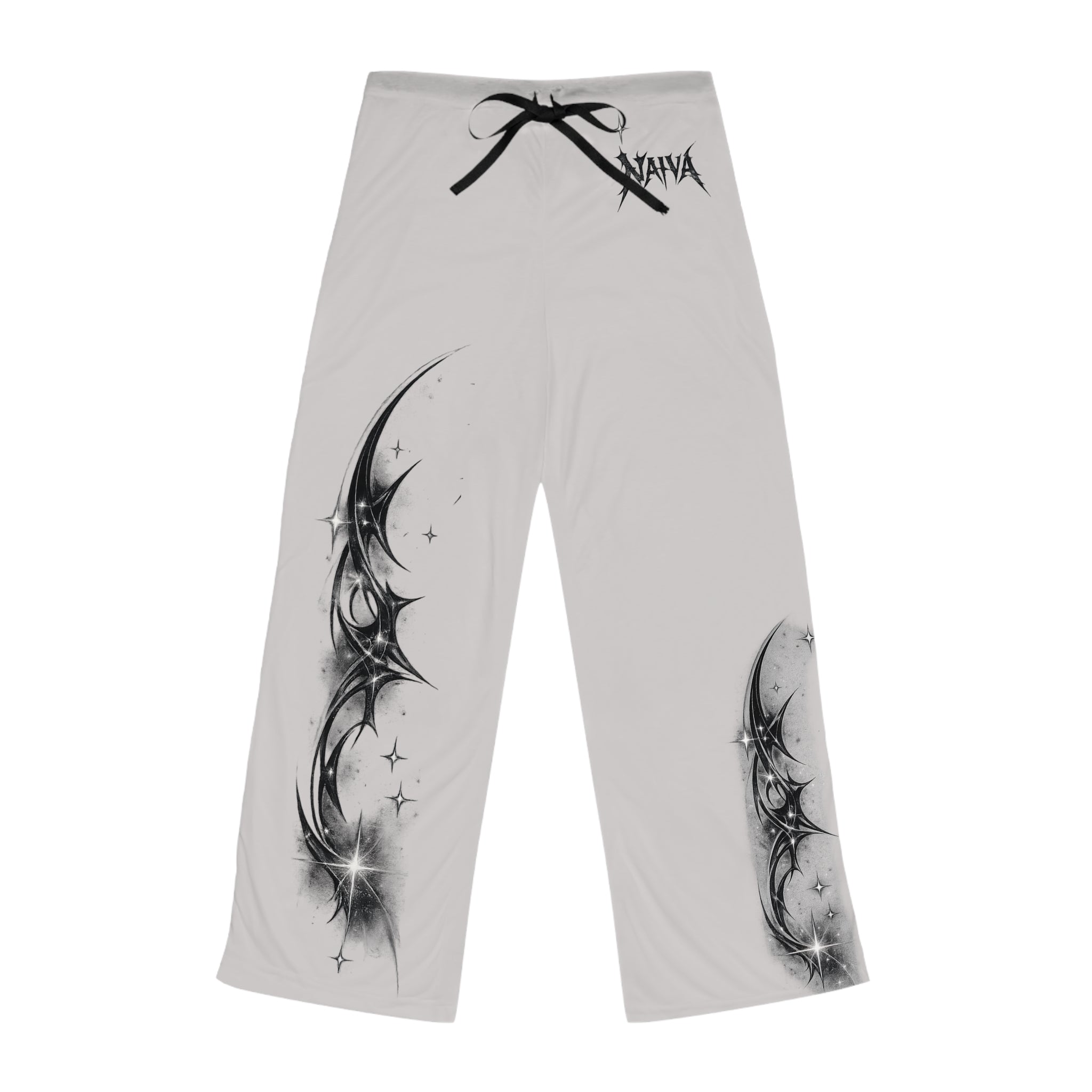 Women's Pajama Pants - Monochrome Celestial Wing Tattoo Print